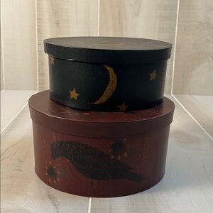 Decorative Vintage Black and Brown Starry Night Boxes